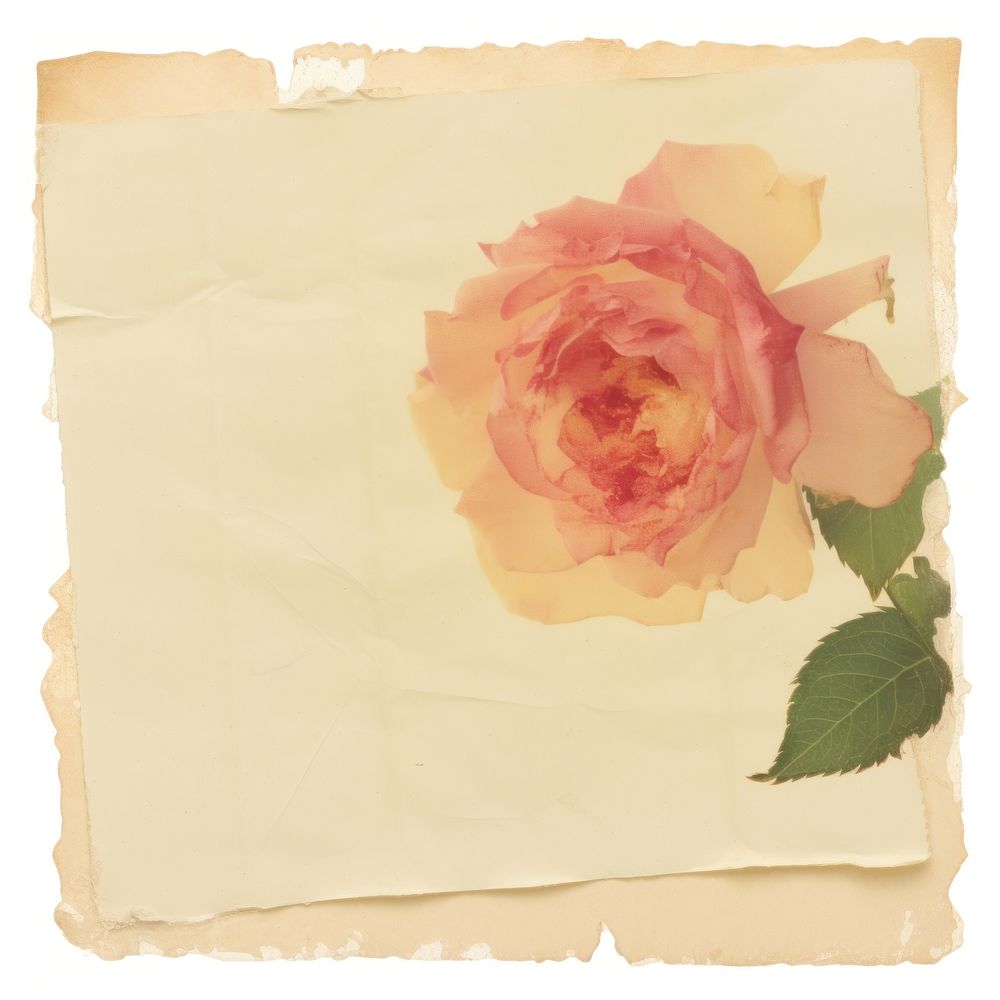 Rose ripped paper painting flower petal.