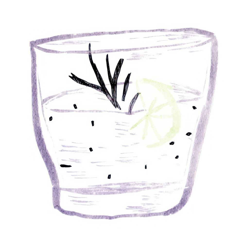 Hand drawn a gin in kid illustration book style drawing sketch white background.