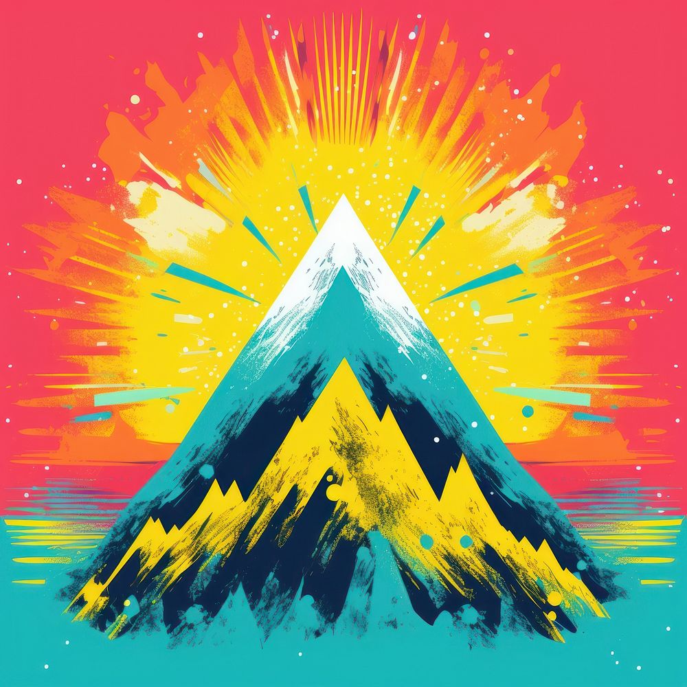 Abstract Graphic Element of mountain minimalistic symmetric psychedelic style art backgrounds outdoors.