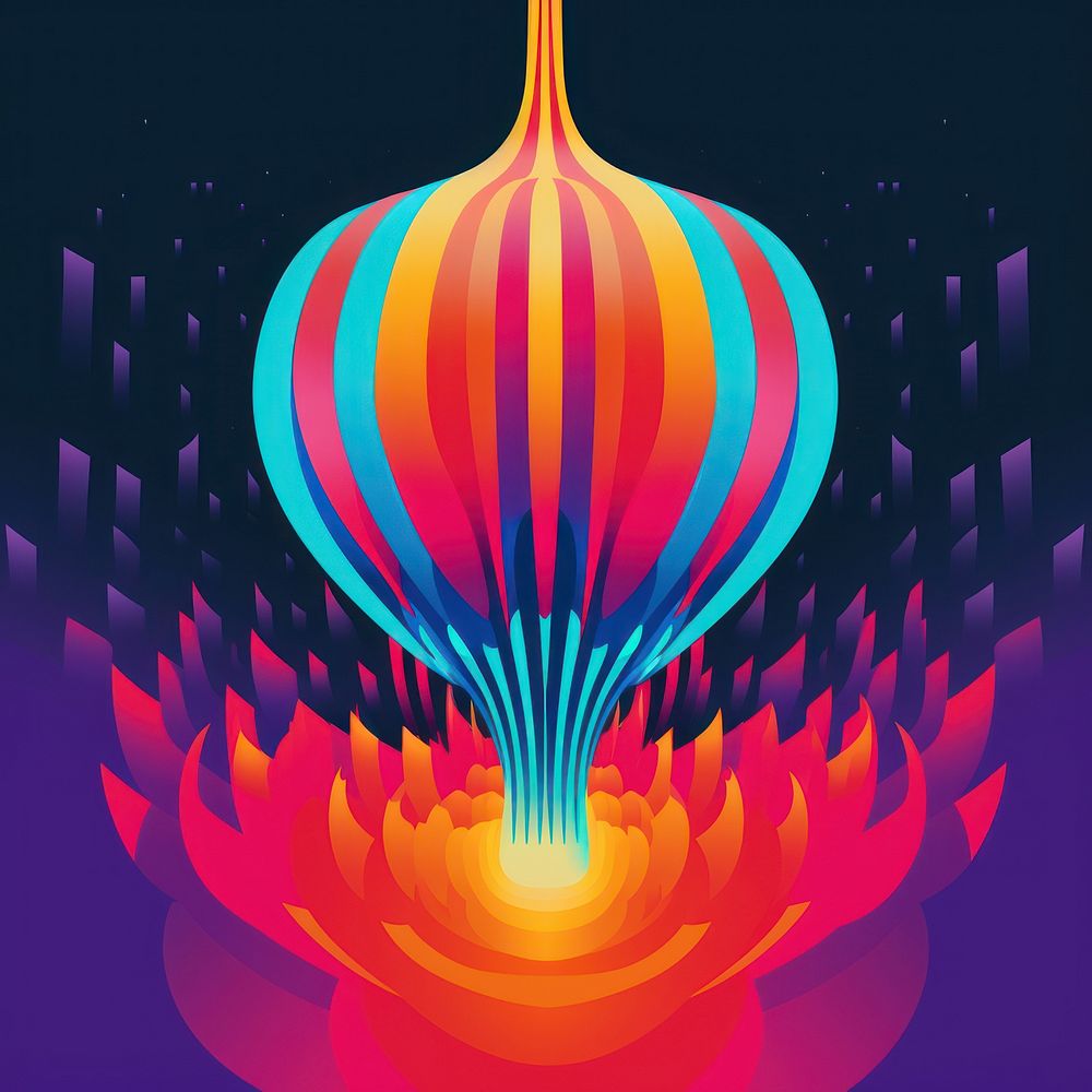 Abstract Graphic Element of balloon minimalistic symmetric psychedelic style art graphics pattern.