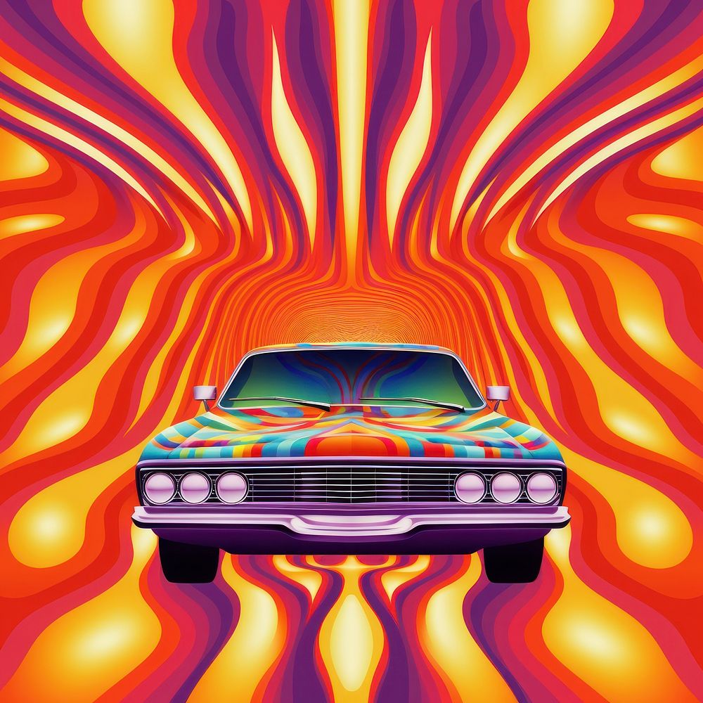 Abstract Graphic Element of car minimalistic symmetric psychedelic style backgrounds graphics vehicle.