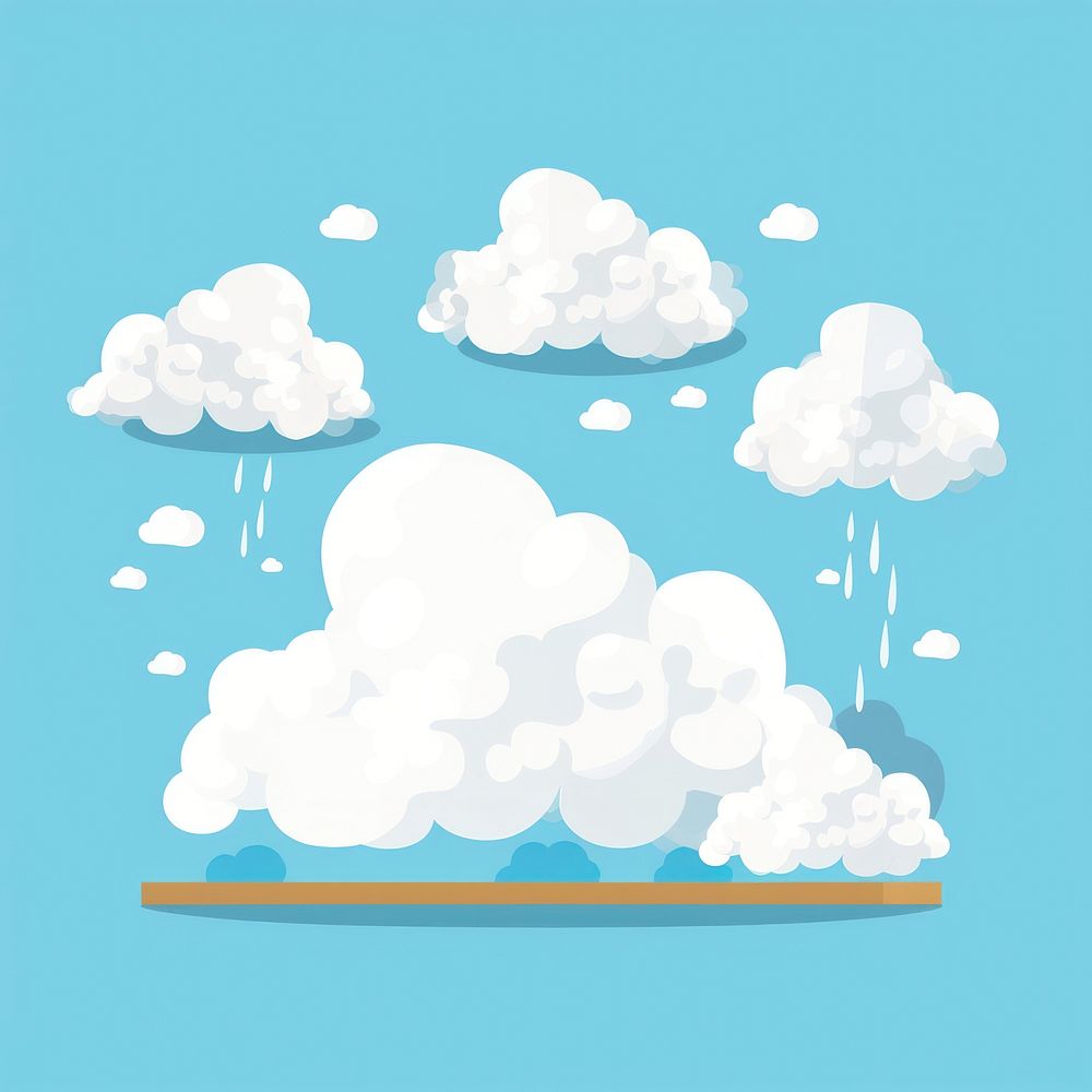 Abstract Graphic Element of cloud minimalistic symmetric psychedelic style outdoors nature sky.