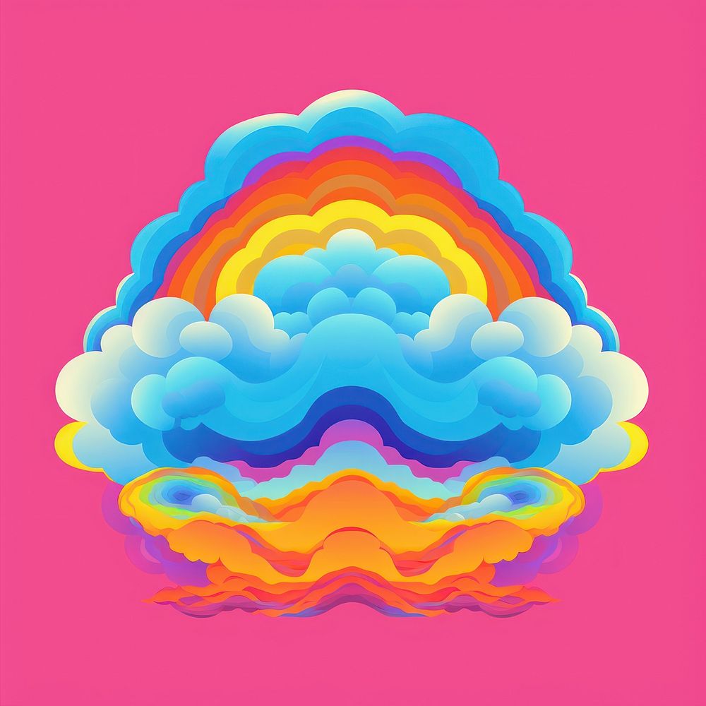 Abstract Graphic Element of cloud minimalistic symmetric psychedelic style graphics pattern nature.