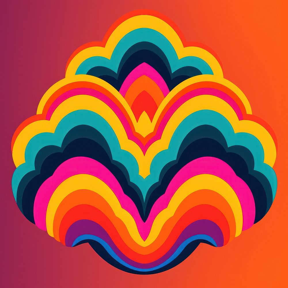 Abstract Graphic Element of cloud minimalistic symmetric psychedelic style art graphics pattern.