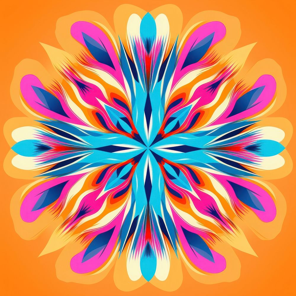 Abstract Graphic Element of flower minimalistic symmetric psychedelic style art backgrounds graphics.