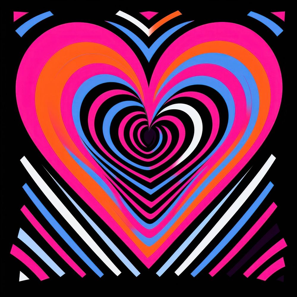 Abstract Graphic Element of heart minimalistic symmetric psychedelic style backgrounds graphics pattern.
