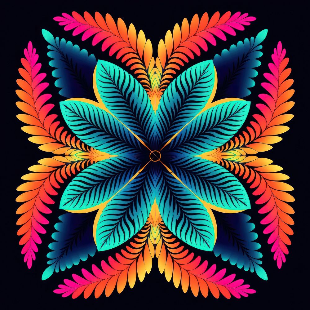 Abstract Graphic Element of leaf minimalistic symmetric psychedelic style art graphics pattern.