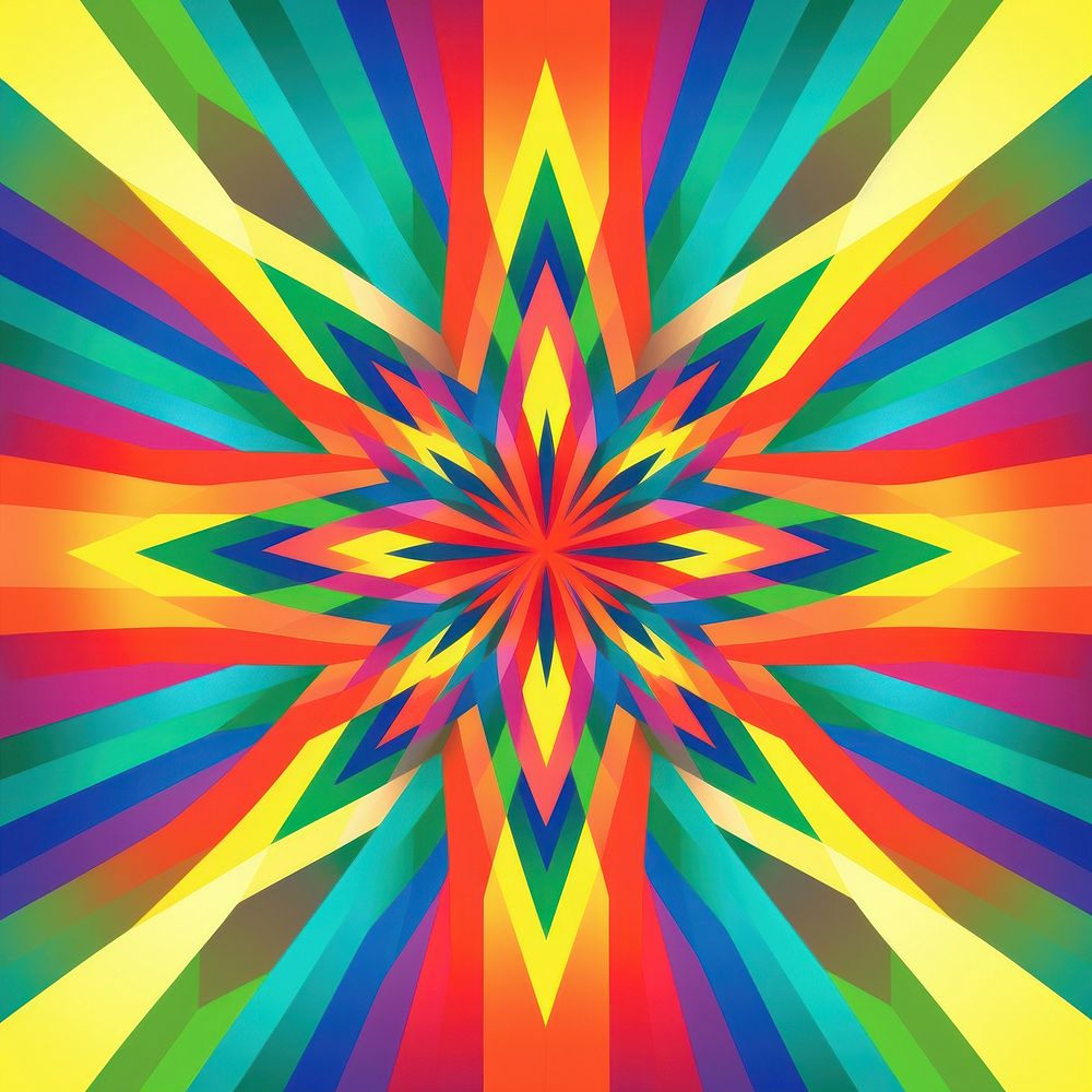 Abstract Graphic Element of rainbow minimalistic symmetric psychedelic style backgrounds graphics pattern.