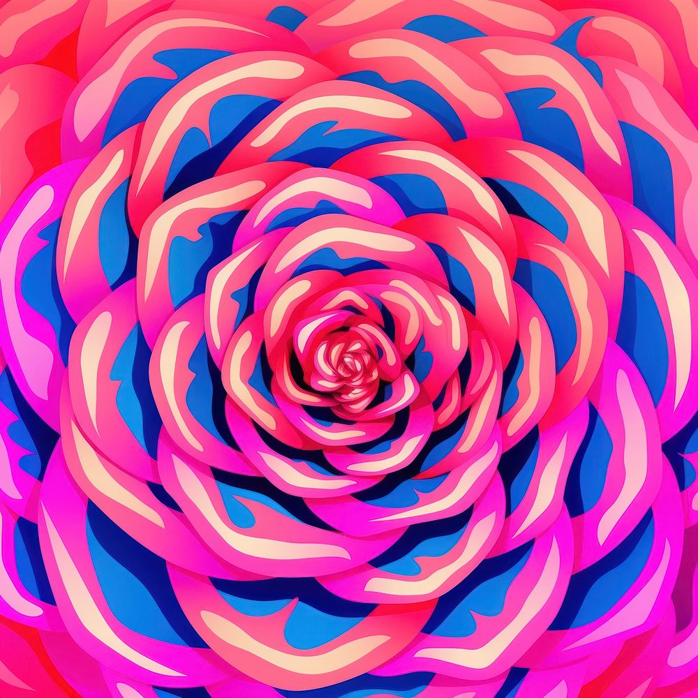 Abstract Graphic Element of rose minimalistic symmetric psychedelic style art backgrounds pattern.