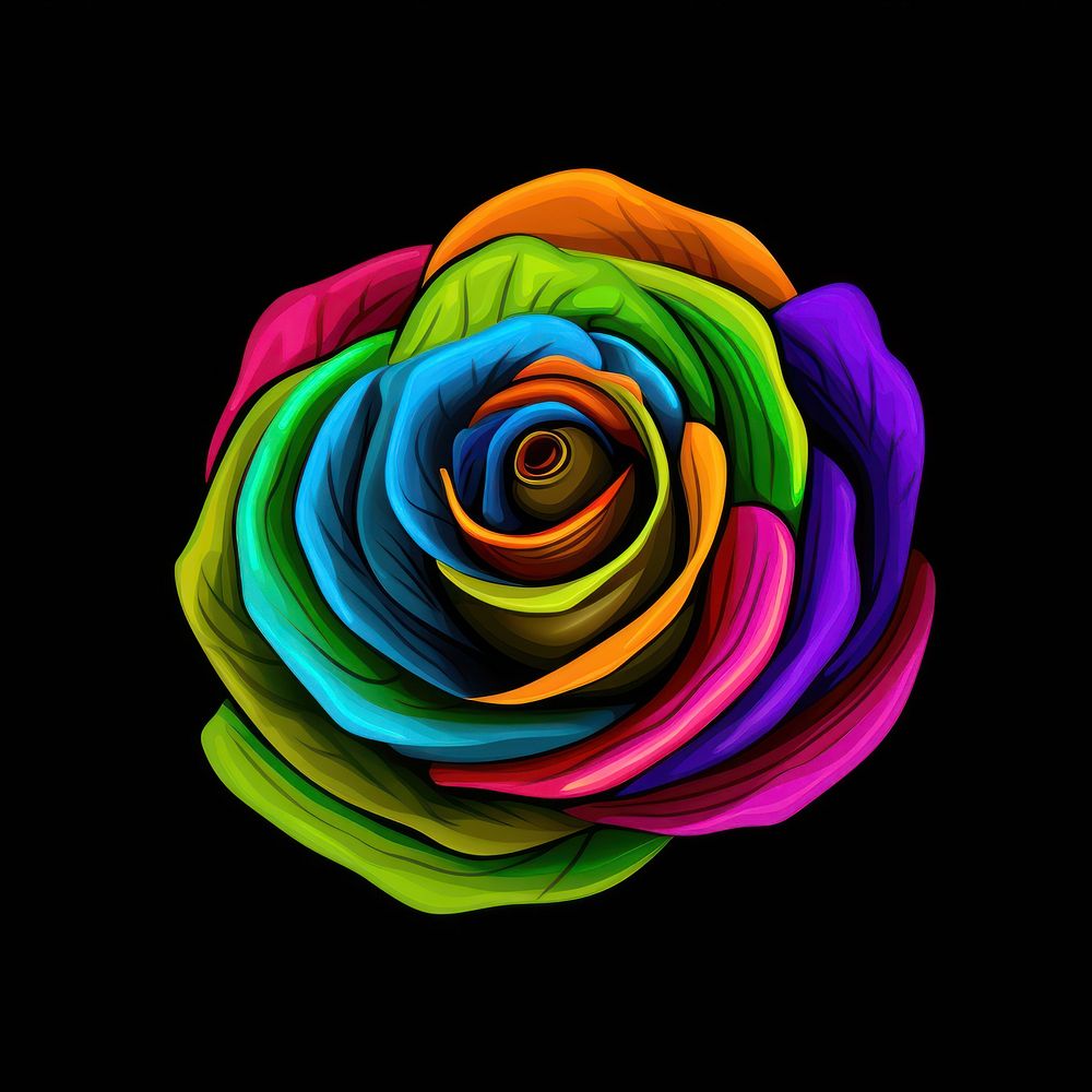 Abstract Graphic Element of rose minimalistic symmetric psychedelic style pattern flower nature.