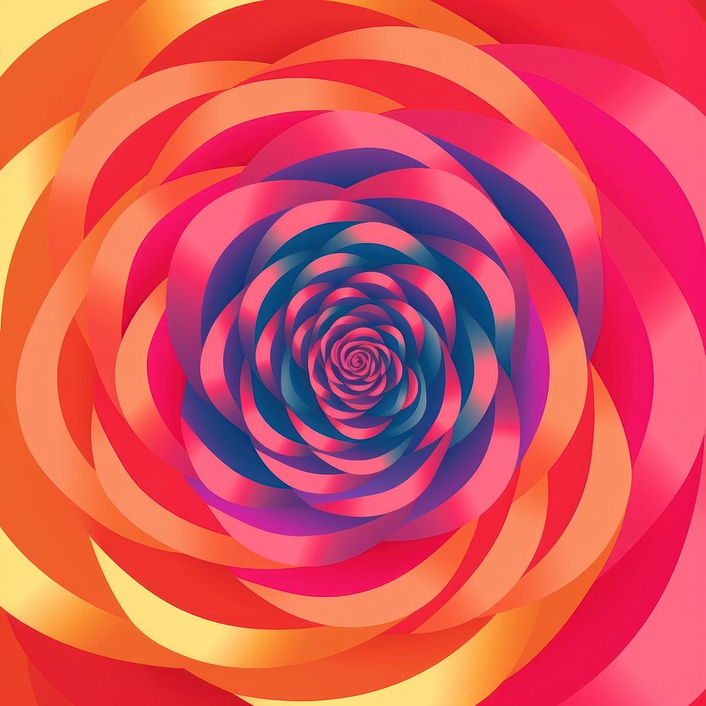 Abstract Graphic Element of rose minimalistic symmetric psychedelic style backgrounds pattern spiral.