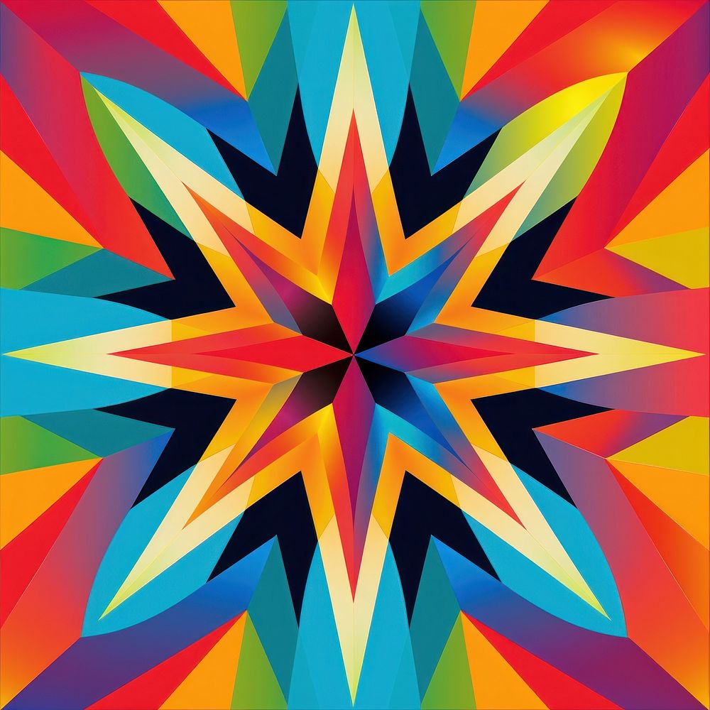 Abstract Graphic Element of star minimalistic symmetric psychedelic style art backgrounds graphics.