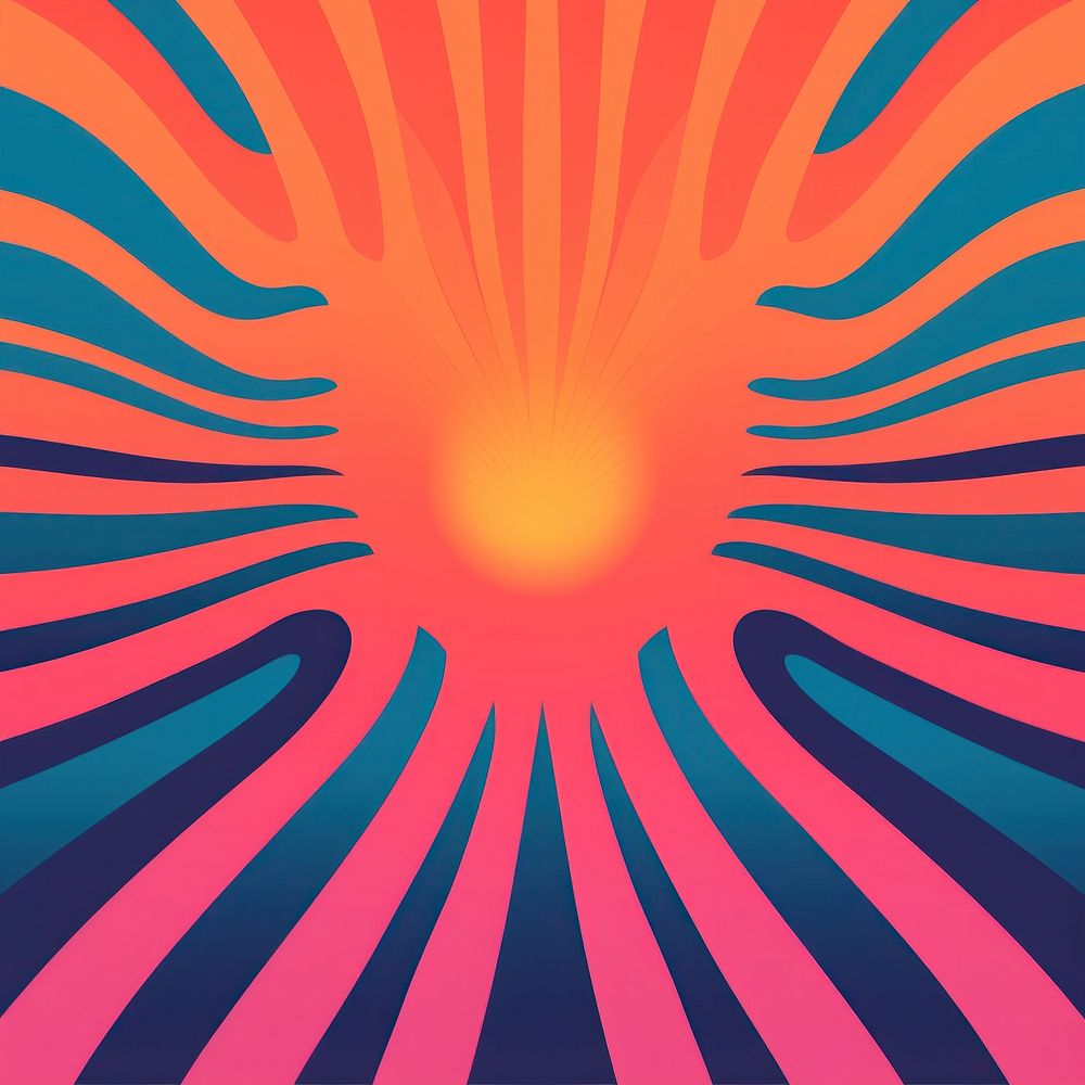 Abstract Graphic Element of sunset minimalistic symmetric psychedelic style backgrounds graphics pattern.