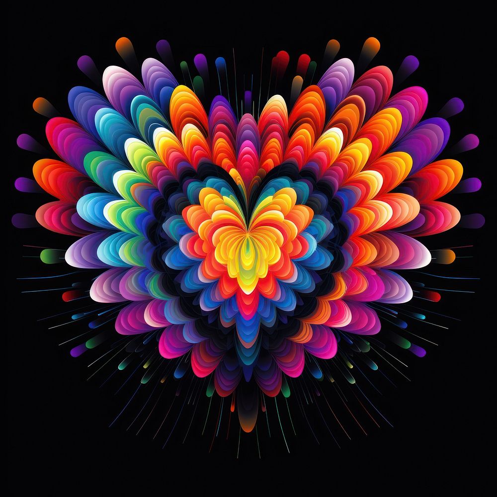 Heart abstract pattern illuminated.