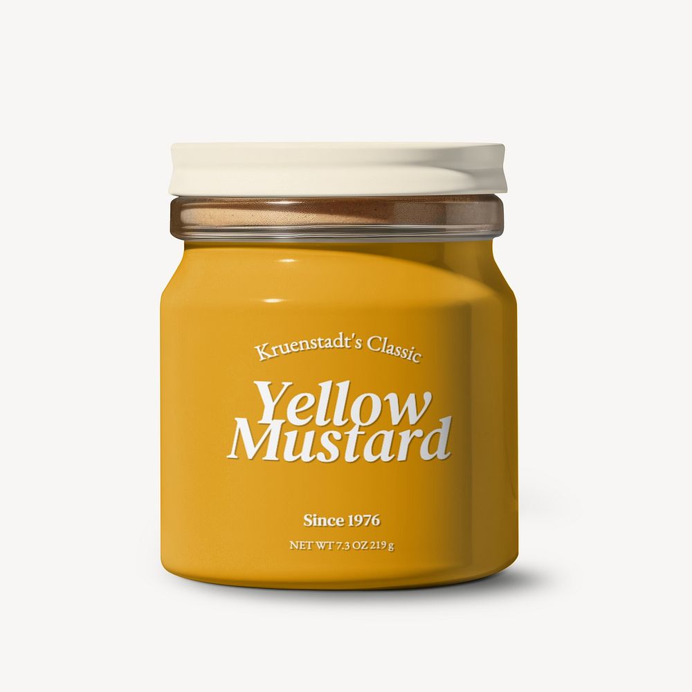 Mustard jar mockup psd