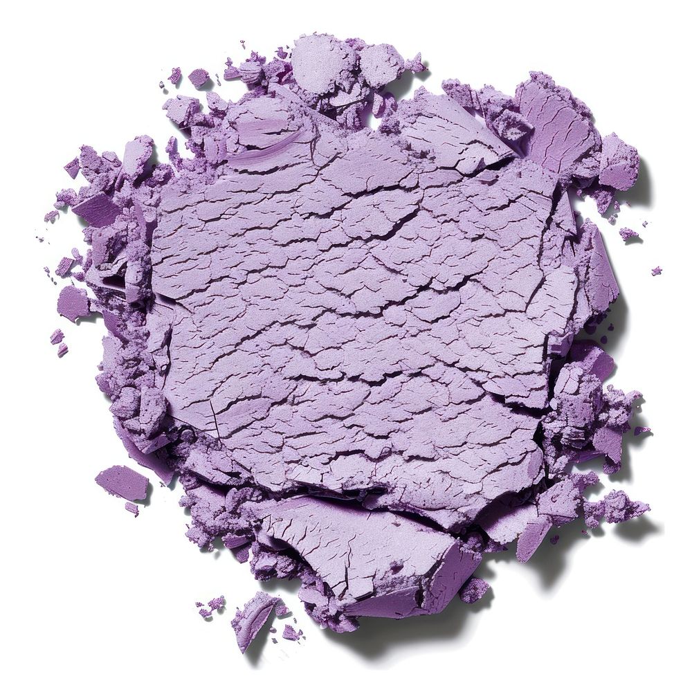 Powder makeup purple powder white background.