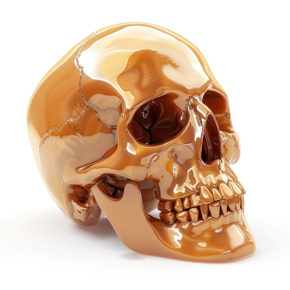 A human skull jewelry white background accessories.