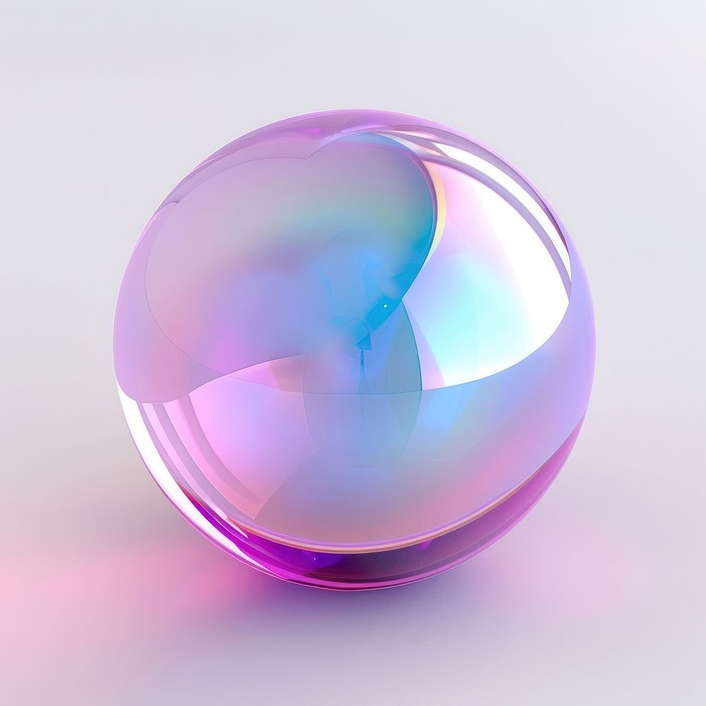 A sphere purple glass refraction.