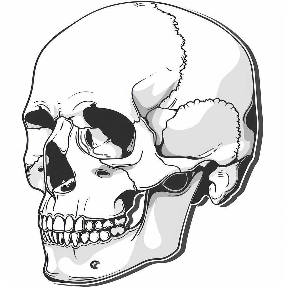 A human skull drawing sketch art.