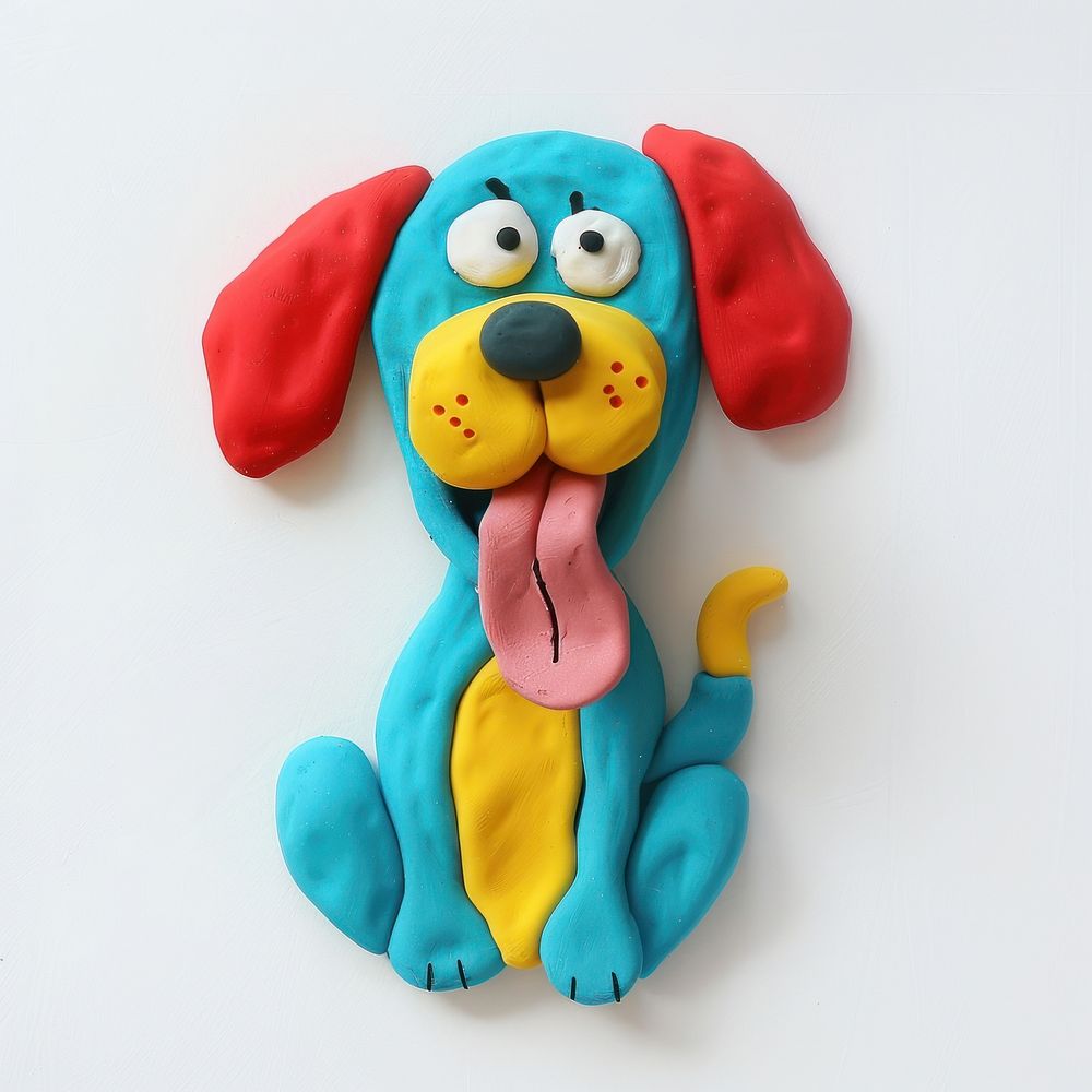 Dog with tongue plush toy anthropomorphic.