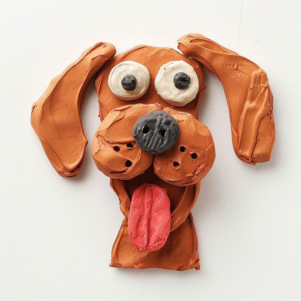 Dog with tongue anthropomorphic representation confectionery.