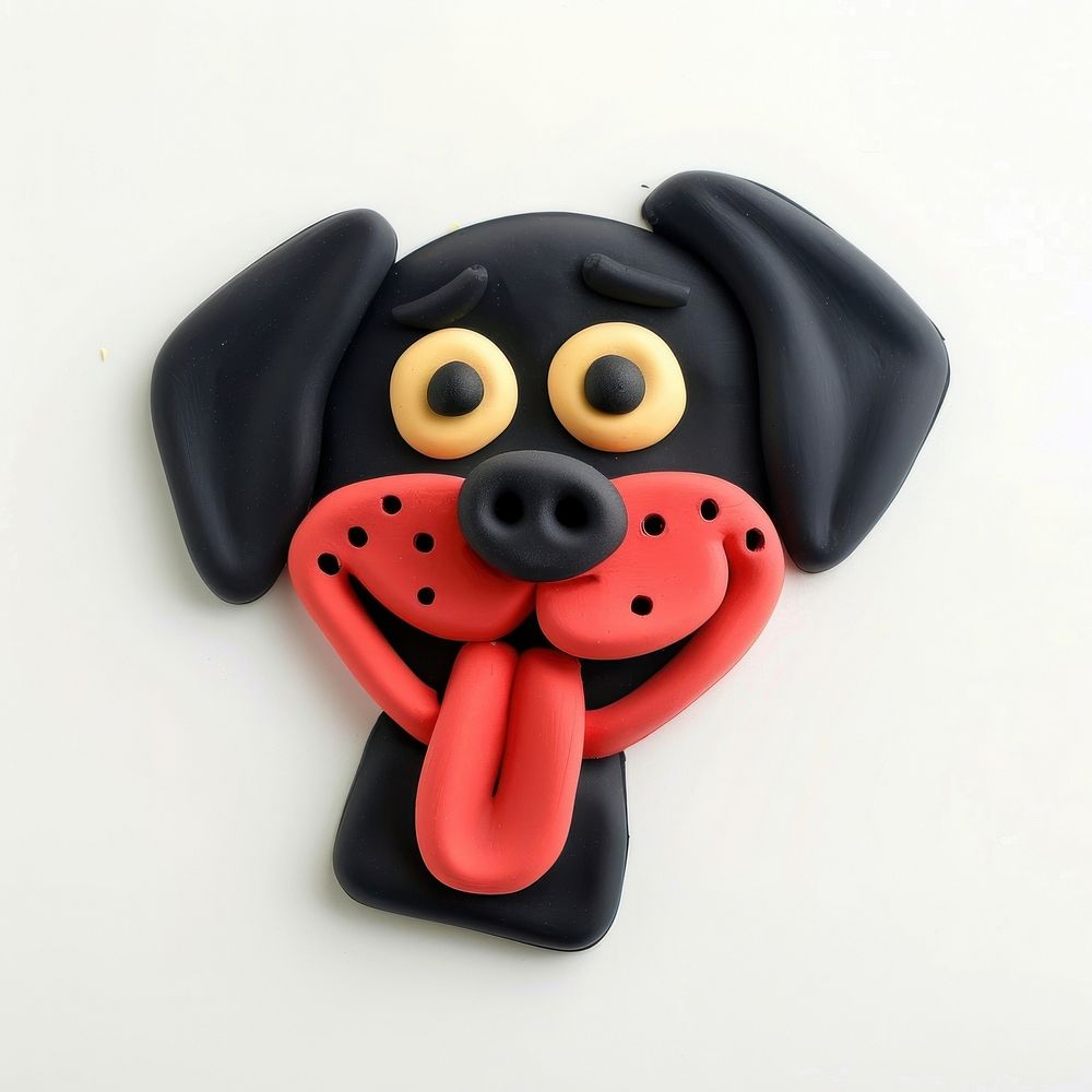 Dog with tongue dessert toy anthropomorphic.