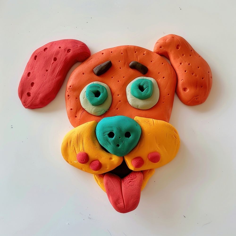 Dog with tongue dessert food art.