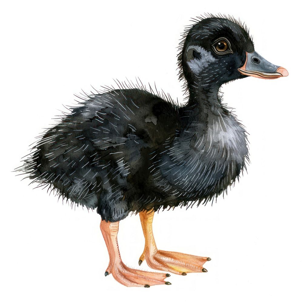 Duckling animal black bird.