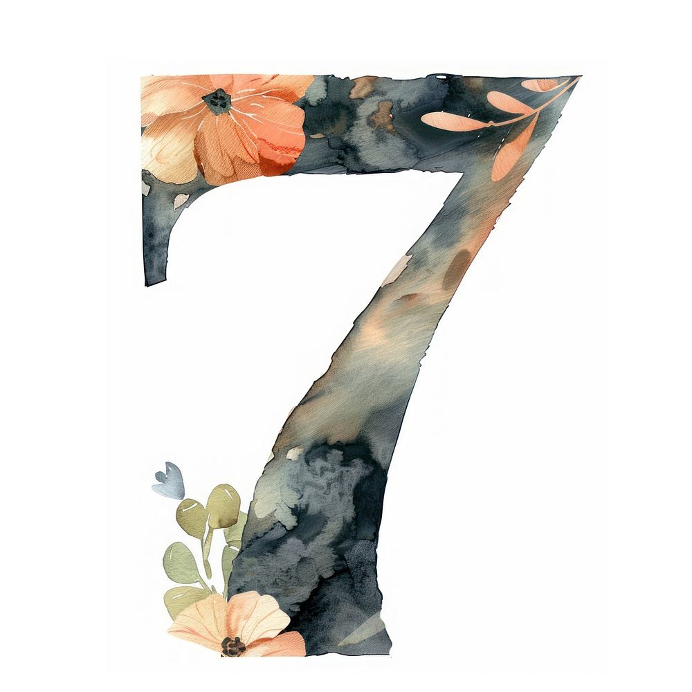 Number pattern flower font.