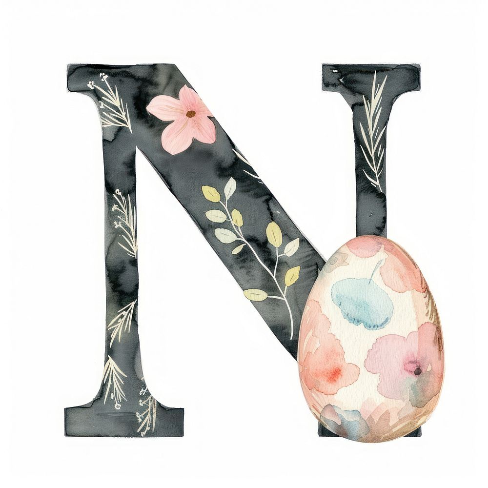 Easter font text egg.
