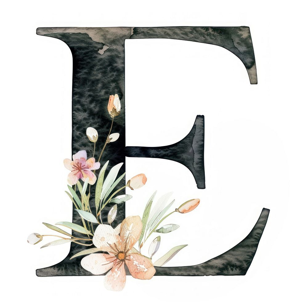 Flower letter plant font.