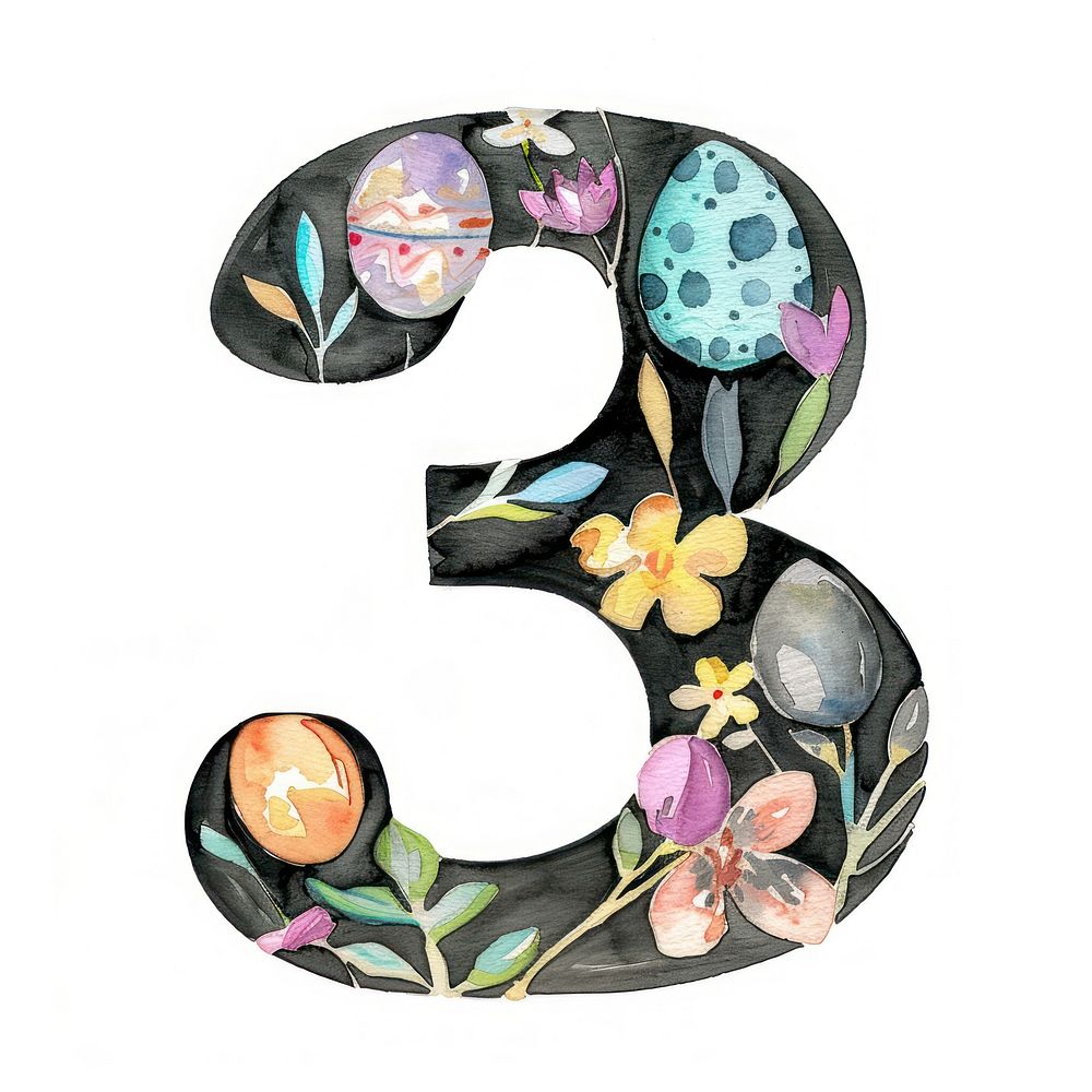 Flower number font art.