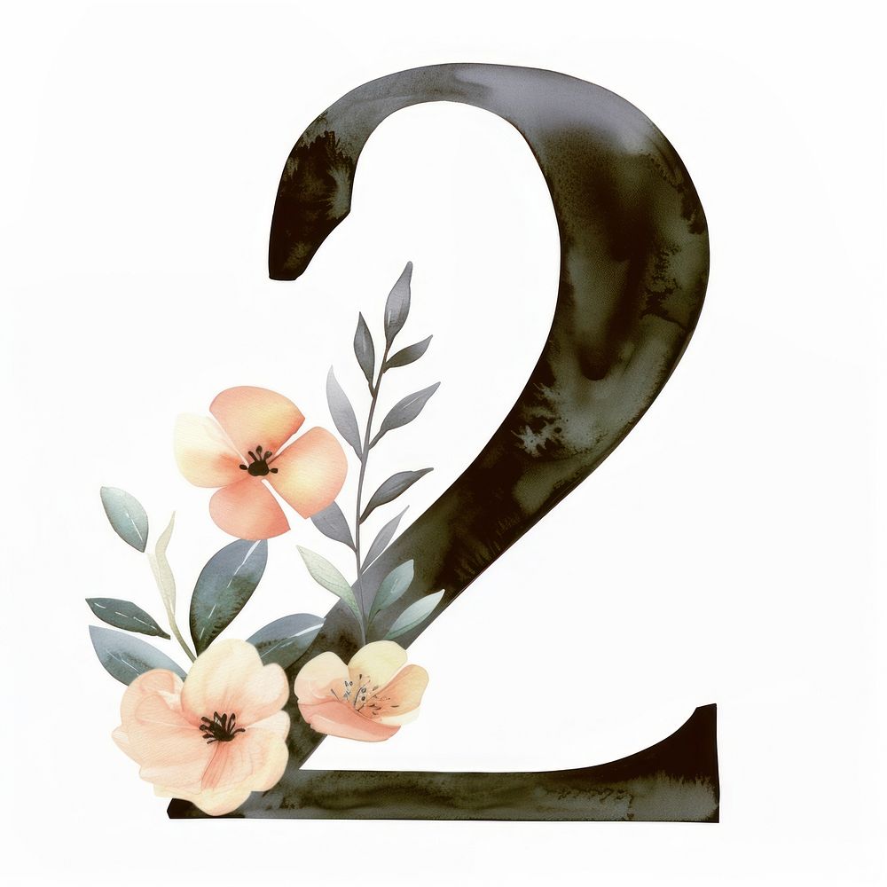 Flower number plant font.