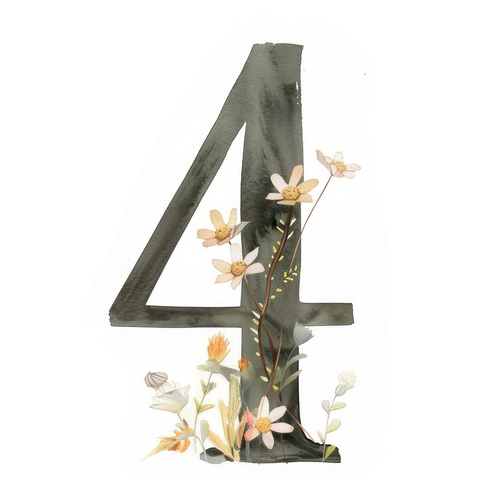 Flower number plant font.