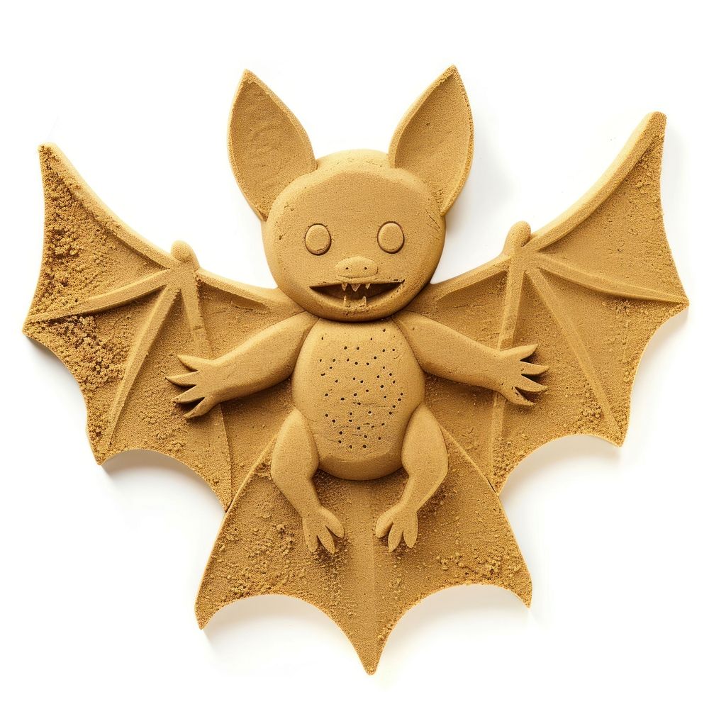 Flat Sand Sculpture a bat toy cartoon animal.