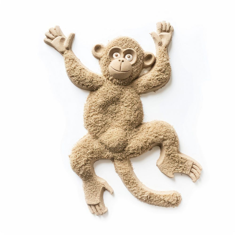 Flat Sand Sculpture a monkey toy wildlife cartoon.