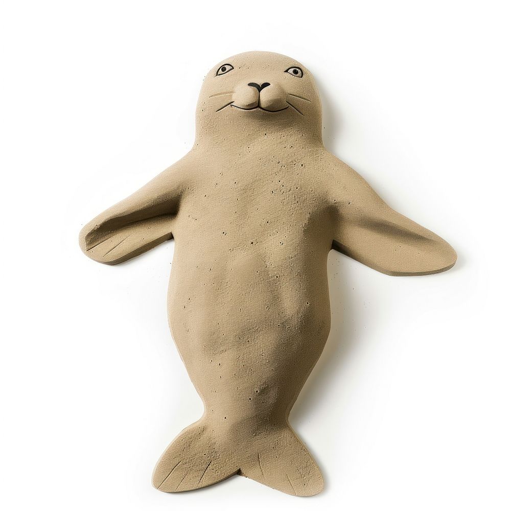 Flat Sand Sculpture a sea lion toy cartoon animal.