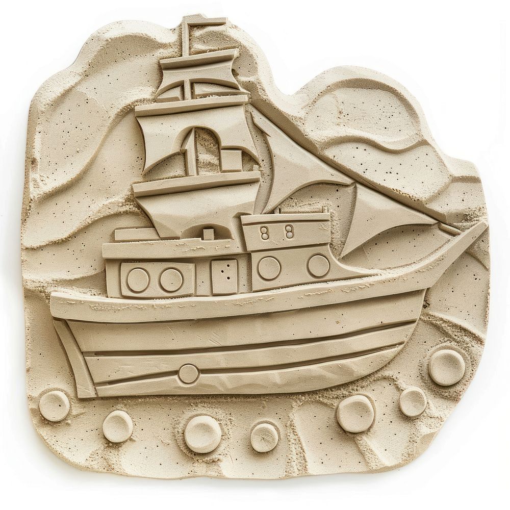 Flat Sand Sculpture a ship cartoon representation accessories.