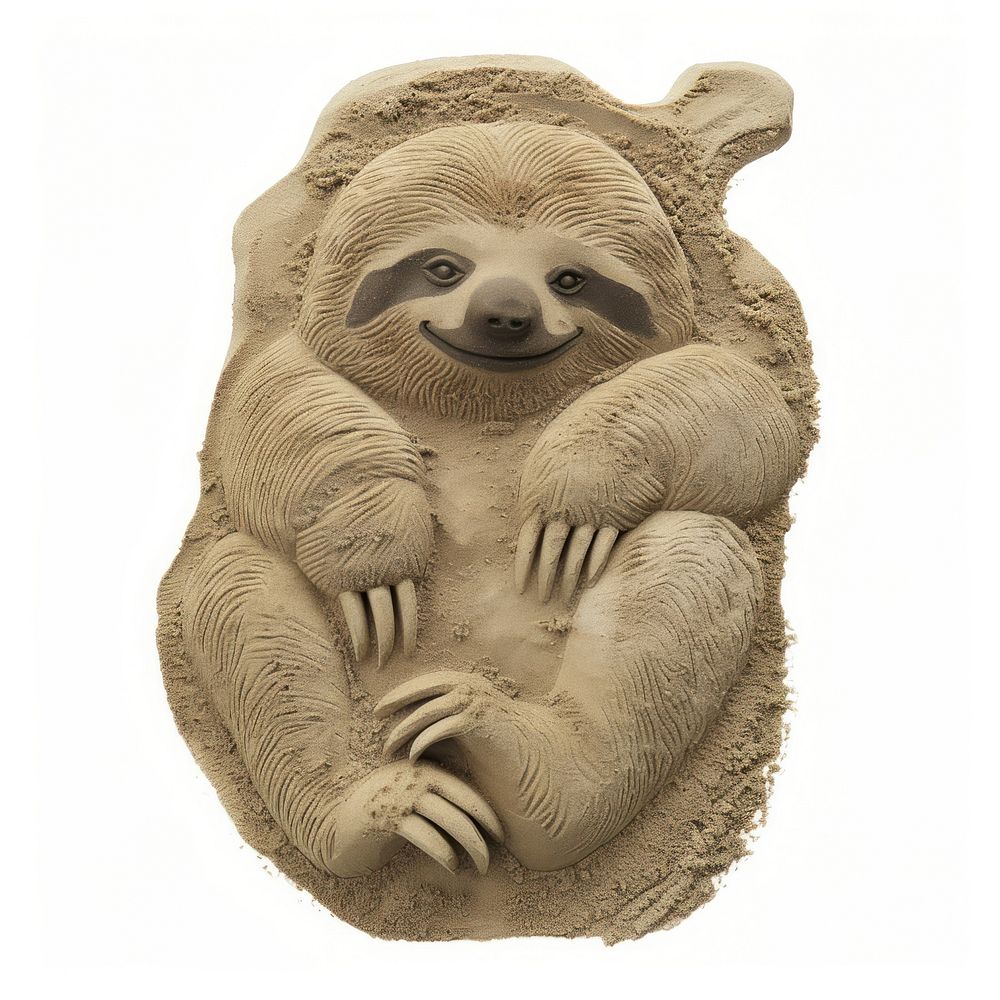 Flat Sand Sculpture a sloth sculpture wildlife cartoon.
