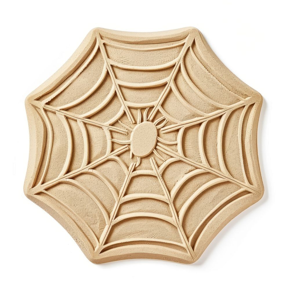 Flat Sand Sculpture a spider web white background concentric simplicity.