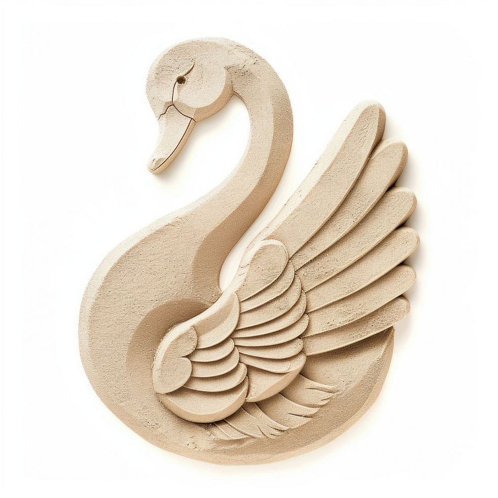 Flat Sand Sculpture a swan cartoon animal bird.