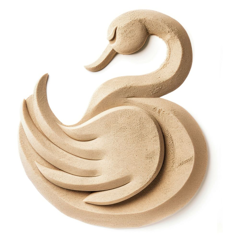Flat Sand Sculpture a swan white background accessories electronics.
