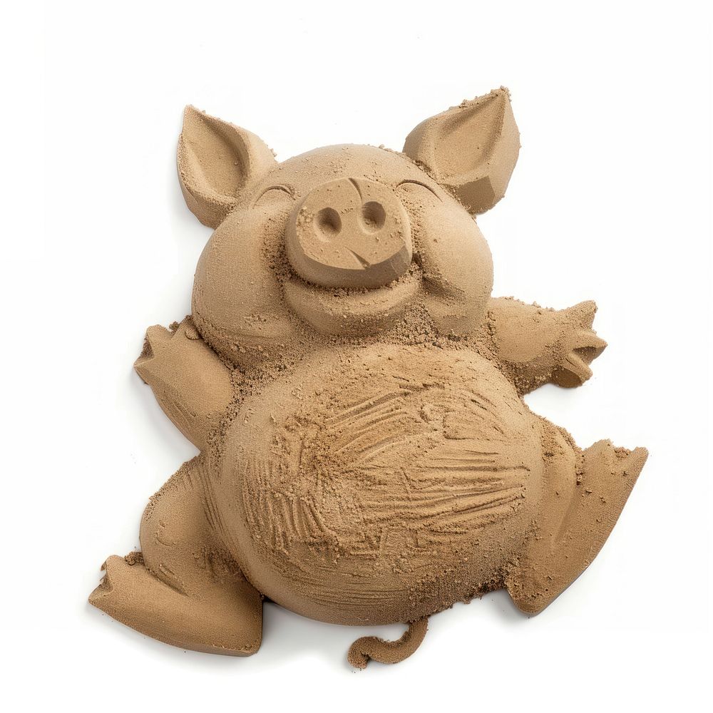Flat Sand Sculpture a pig sculpture cartoon animal.