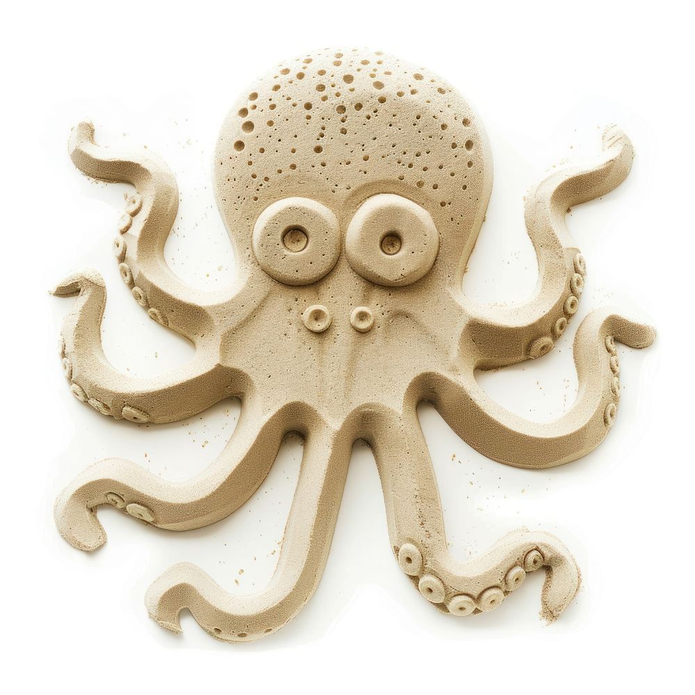 Sand Sculpture a octopus animal white background invertebrate.