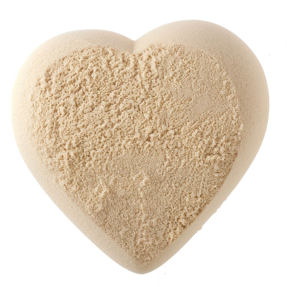 Sand Sculpture a heart white background freshness protein.