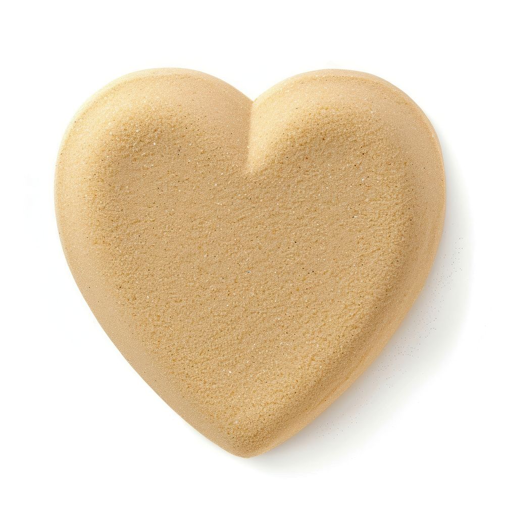 Sand Sculpture a heart food white background confectionery.