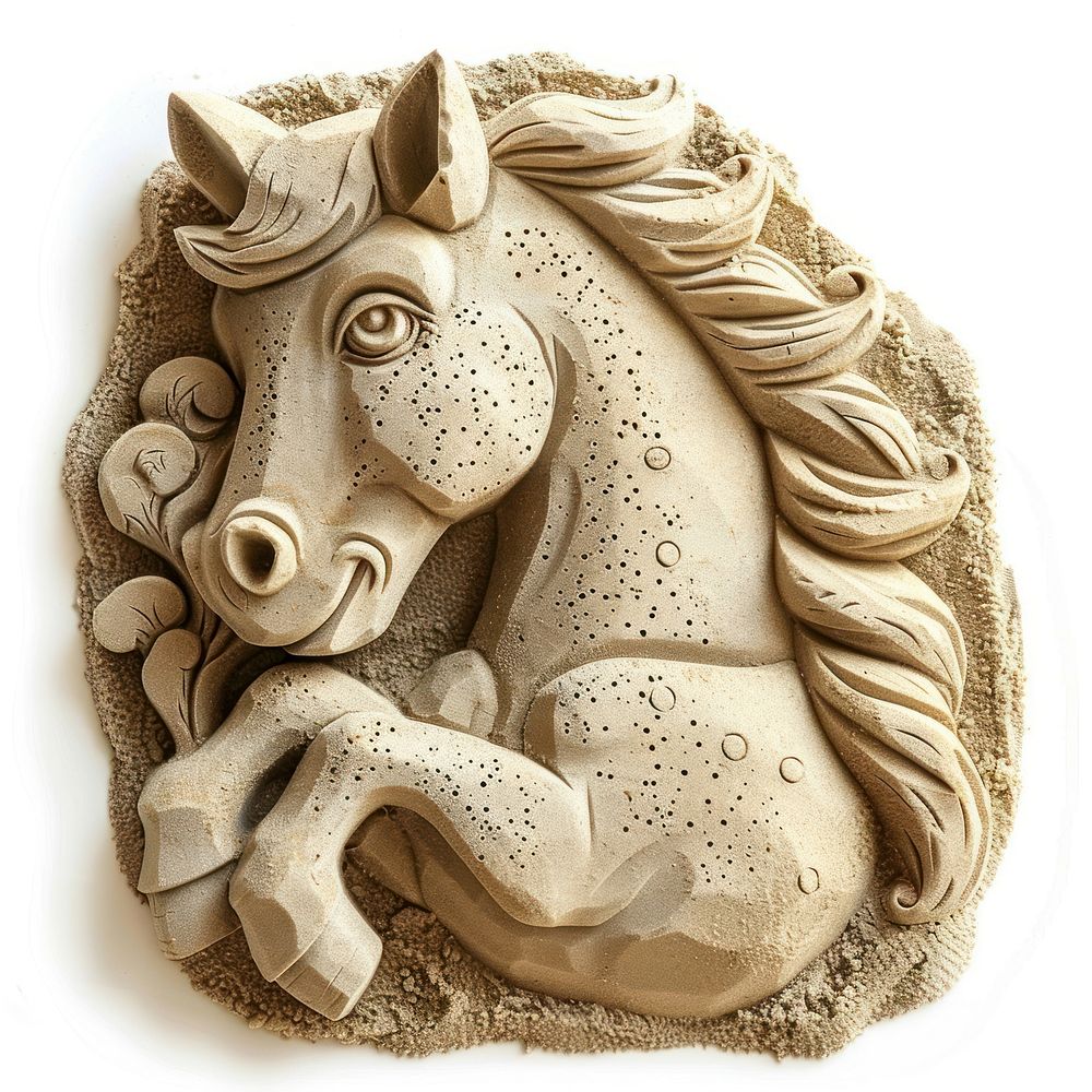 Sand Sculpture a horse sculpture art cartoon.