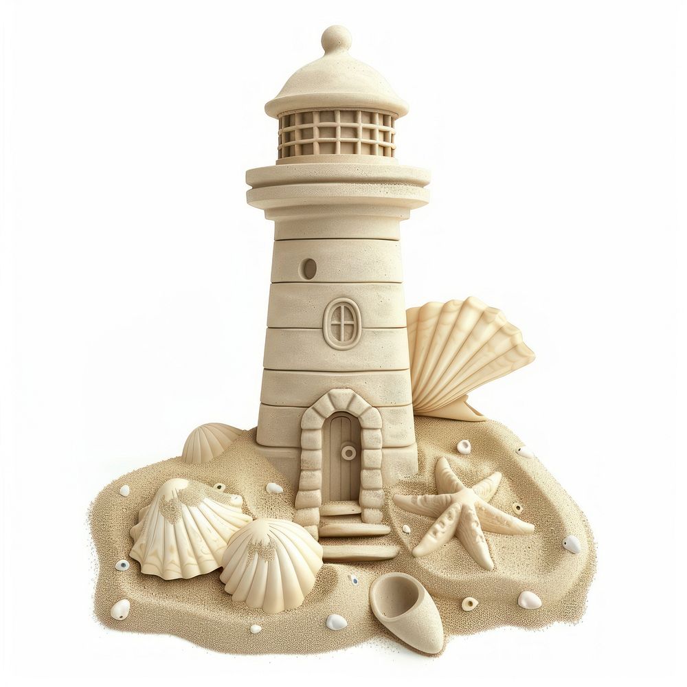 Sand Sculpture a lighthouse beach sand toy.