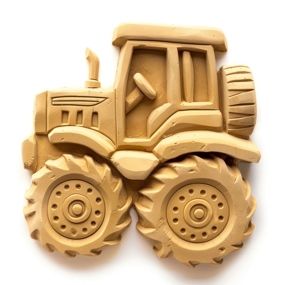 Sand Sculpture a tractor toy  car.