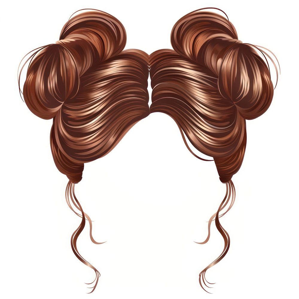 A brown buns hairstlye hairstyle adult white background.
